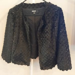 DKNY faux fur sequin jacket, size S